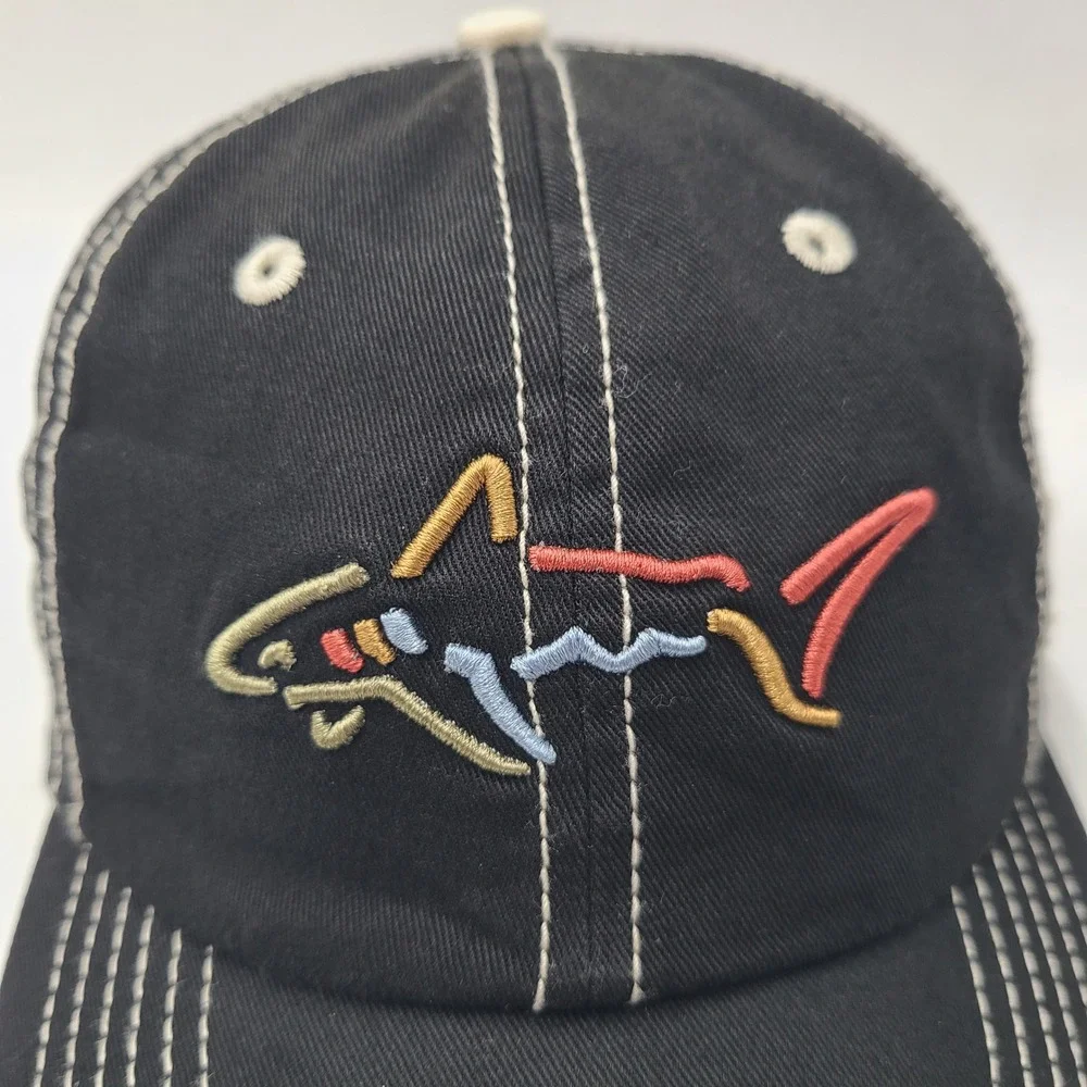 Greg Norman Hat Adjustable Black Golf‎ Shark Logo Casual Wear Cotton Dad Men